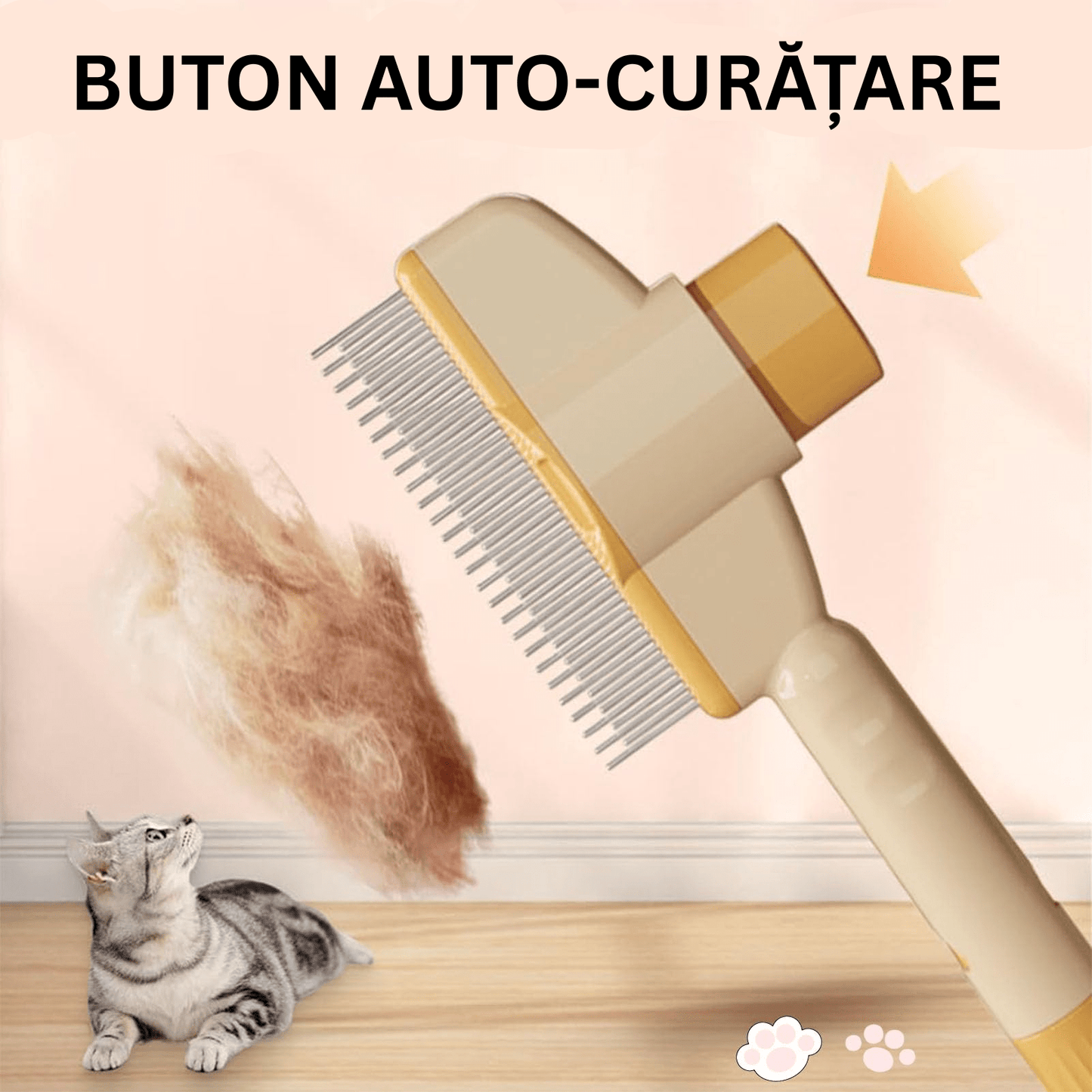 Perie Comb Cu Buton - Main Store